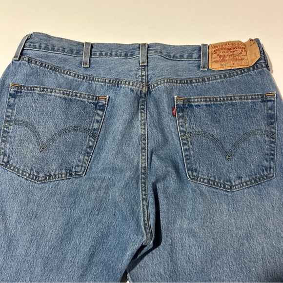 Levi’s 501 Blue Jeans Men’s 40 Cotton Outdoors Button Fly Y2K Retro Tear Off Tag - Picture 9 of 14